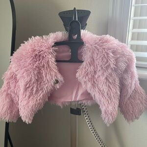 Juicy Couture Soft Pink Kids Faux Fur Coat